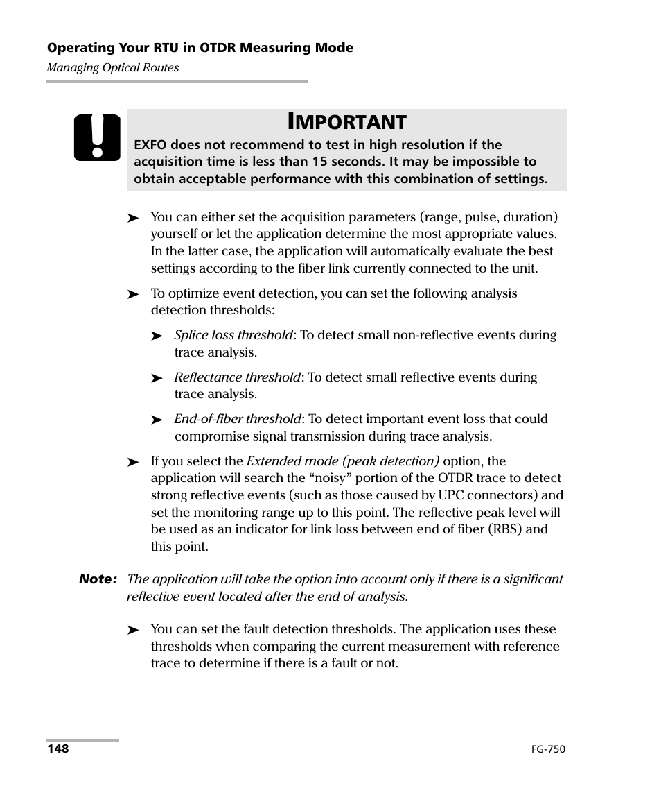 Mportant | EXFO FG-750 User Manual | Page 162 / 338