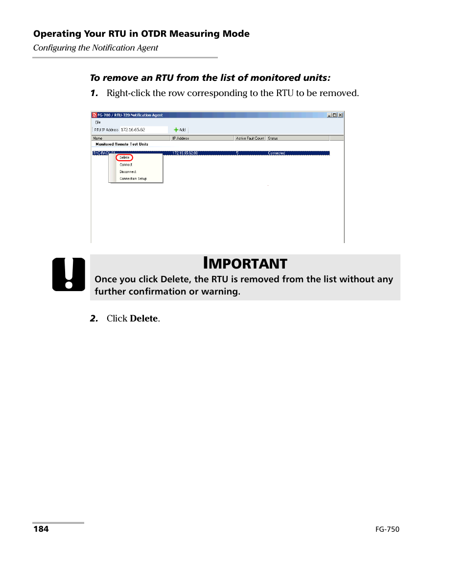 Mportant | EXFO FG-750 User Manual | Page 198 / 338