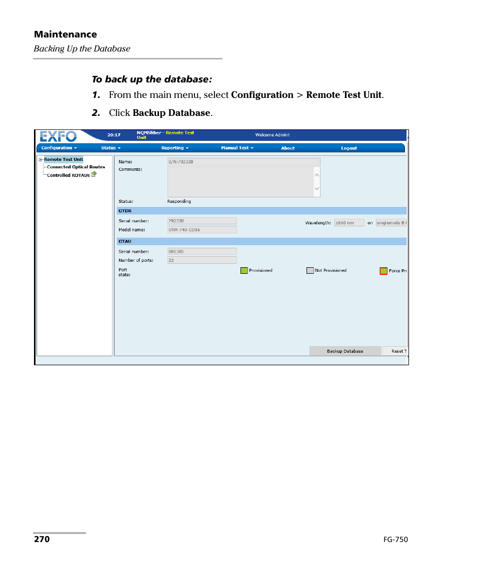 EXFO FG-750 User Manual | Page 284 / 338