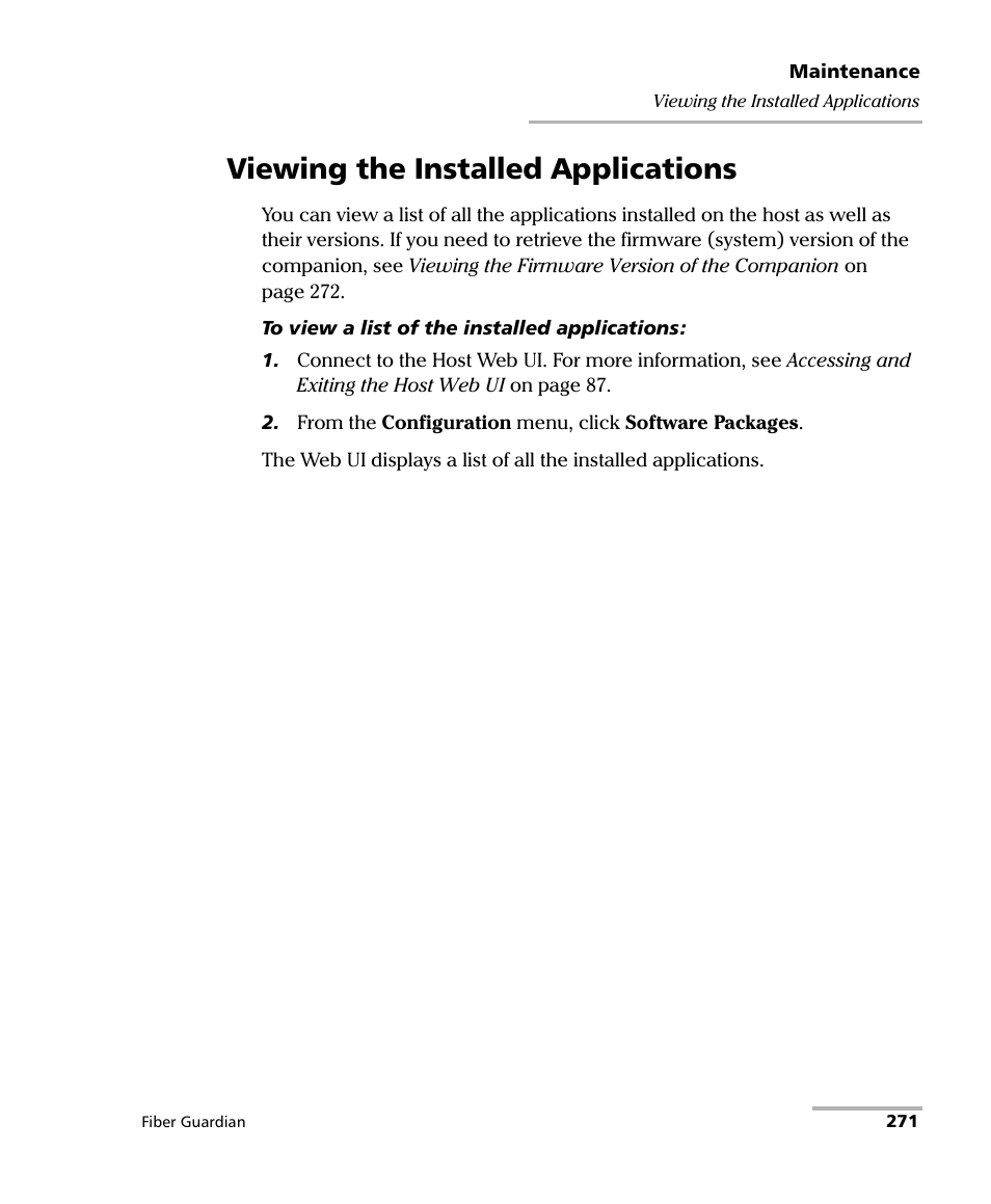 Viewing the installed applications | EXFO FG-750 User Manual | Page 285 / 338