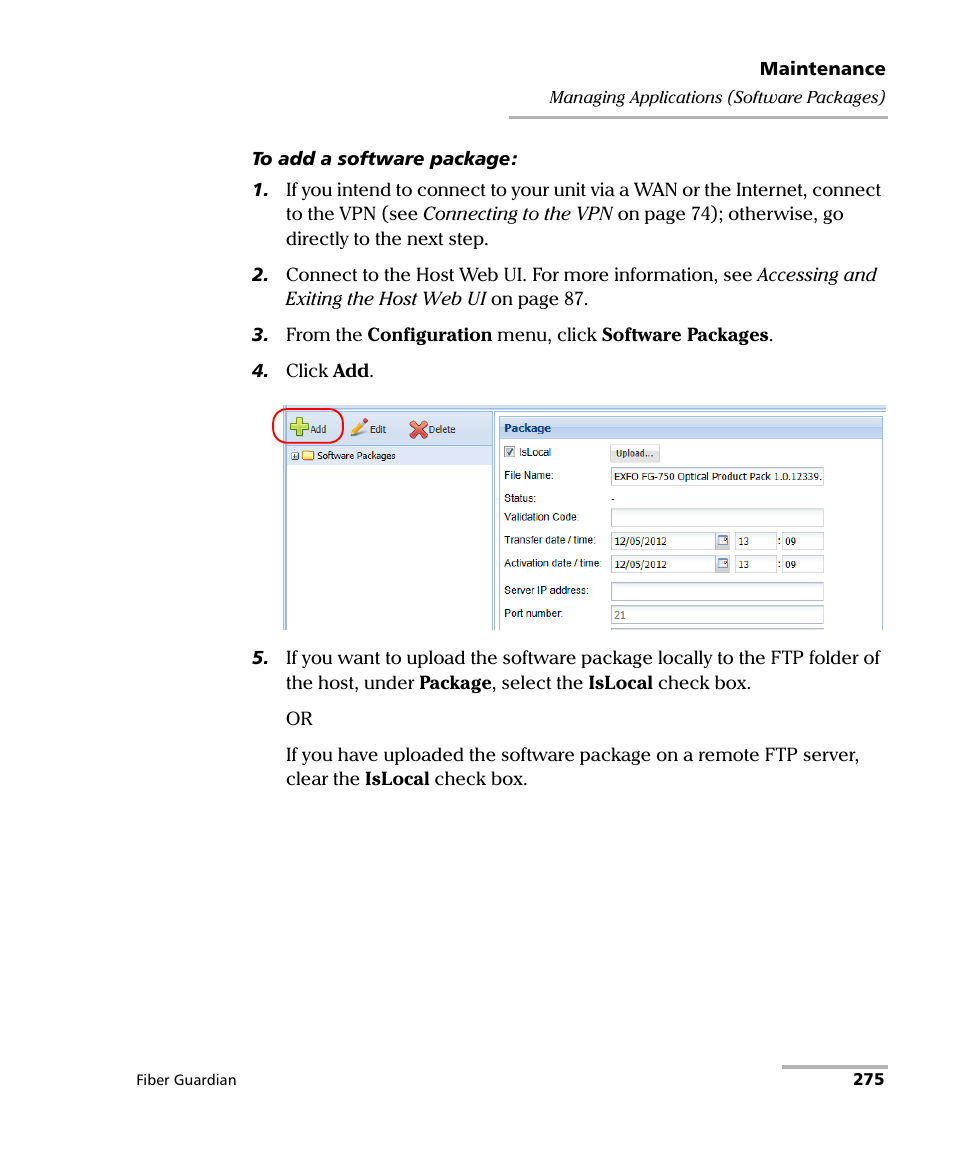 EXFO FG-750 User Manual | Page 289 / 338