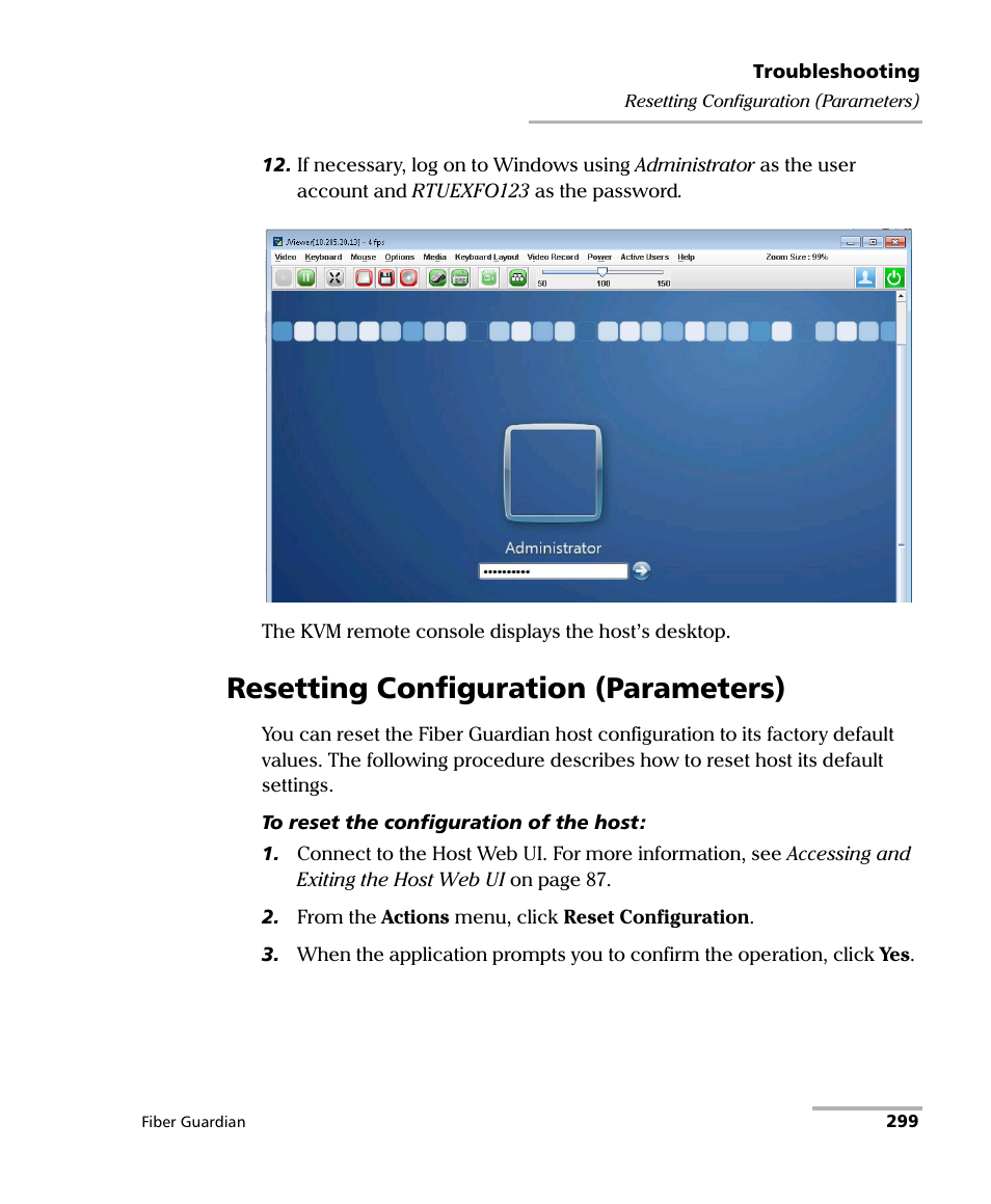 Resetting configuration (parameters) | EXFO FG-750 User Manual | Page 313 / 338