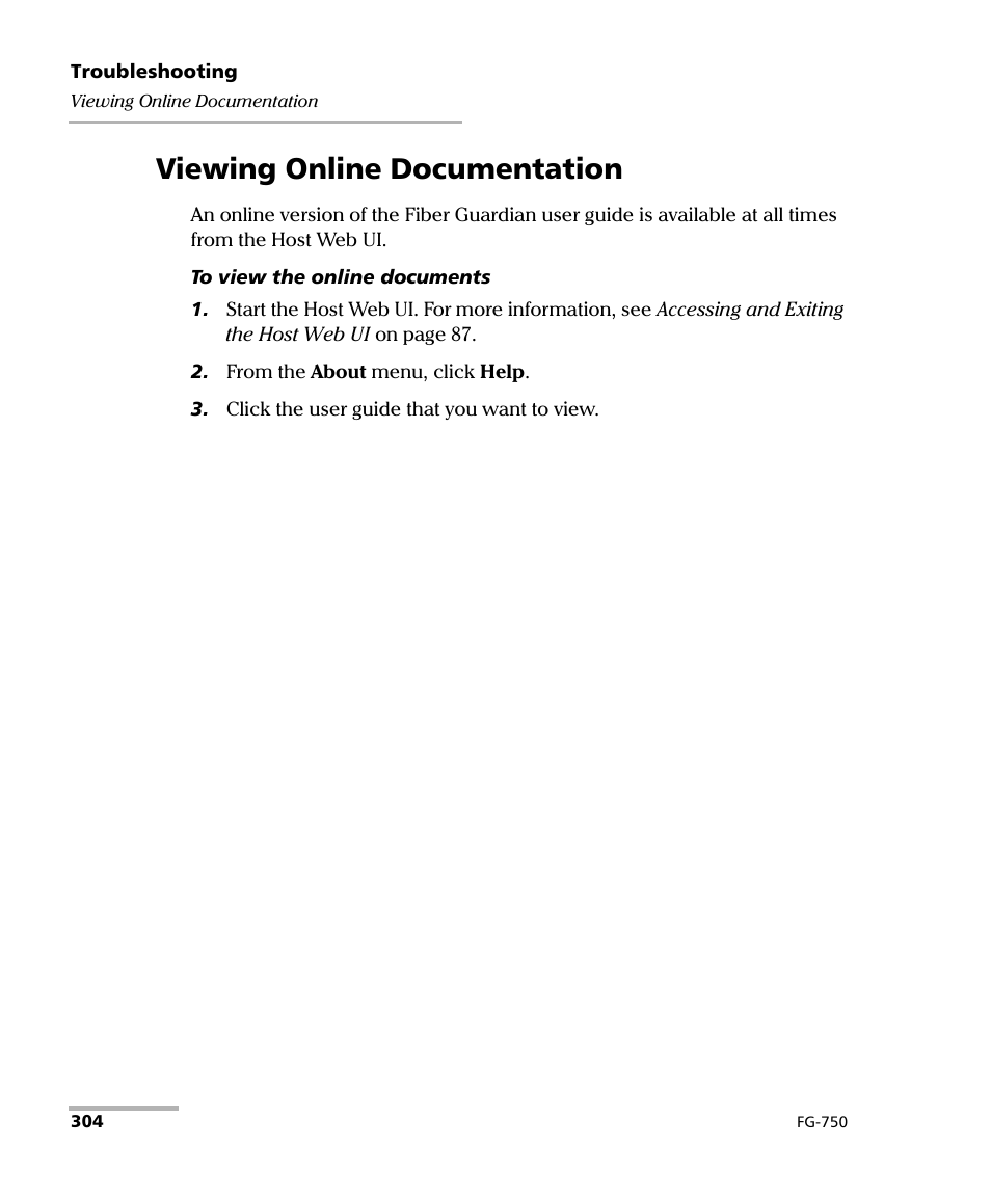 Viewing online documentation | EXFO FG-750 User Manual | Page 318 / 338