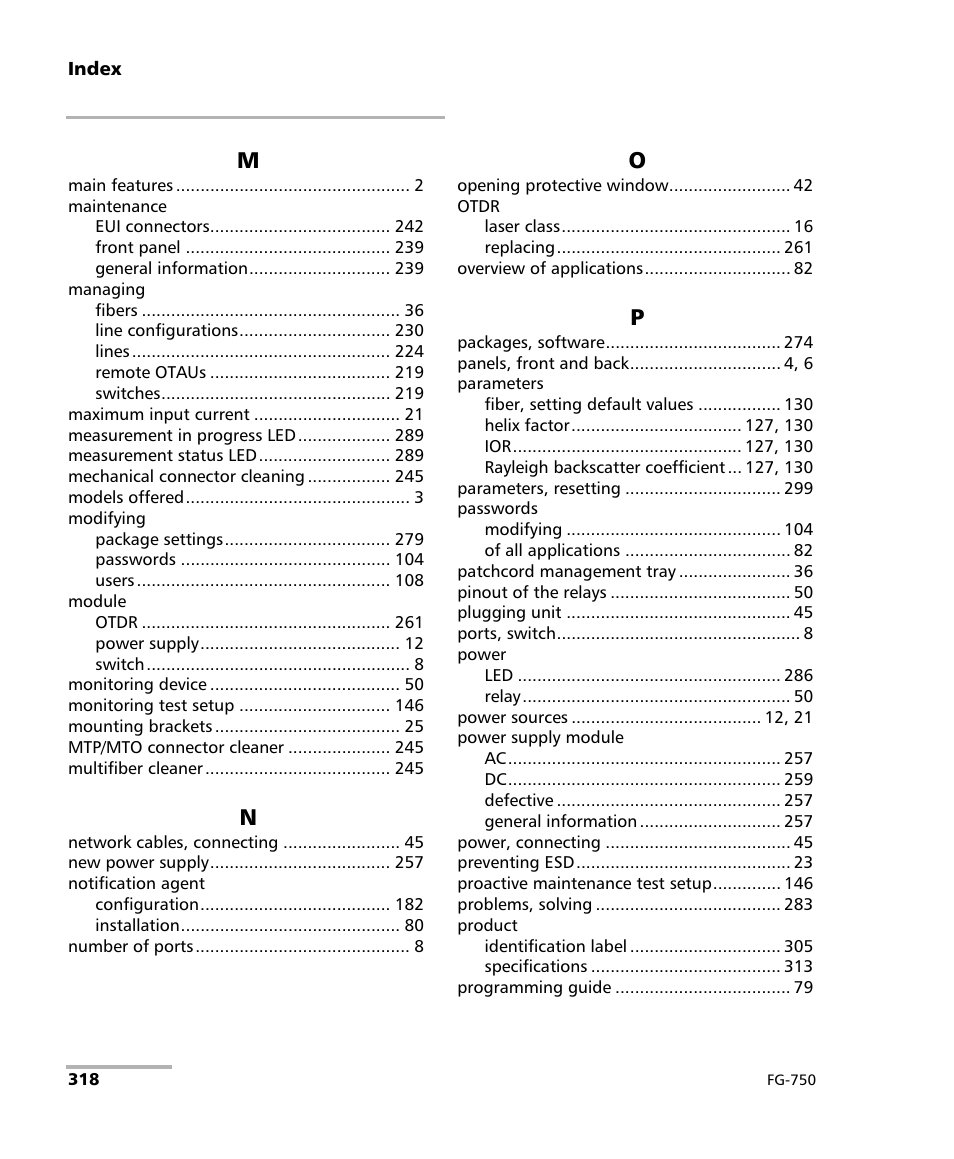 EXFO FG-750 User Manual | Page 332 / 338