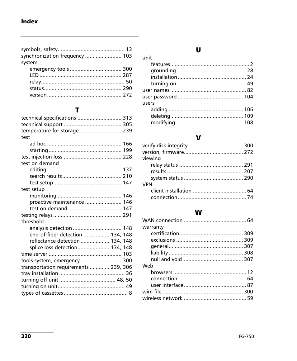 EXFO FG-750 User Manual | Page 334 / 338