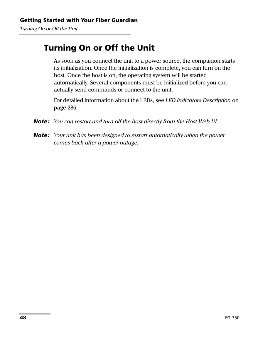 Turning on or off the unit | EXFO FG-750 User Manual | Page 62 / 338