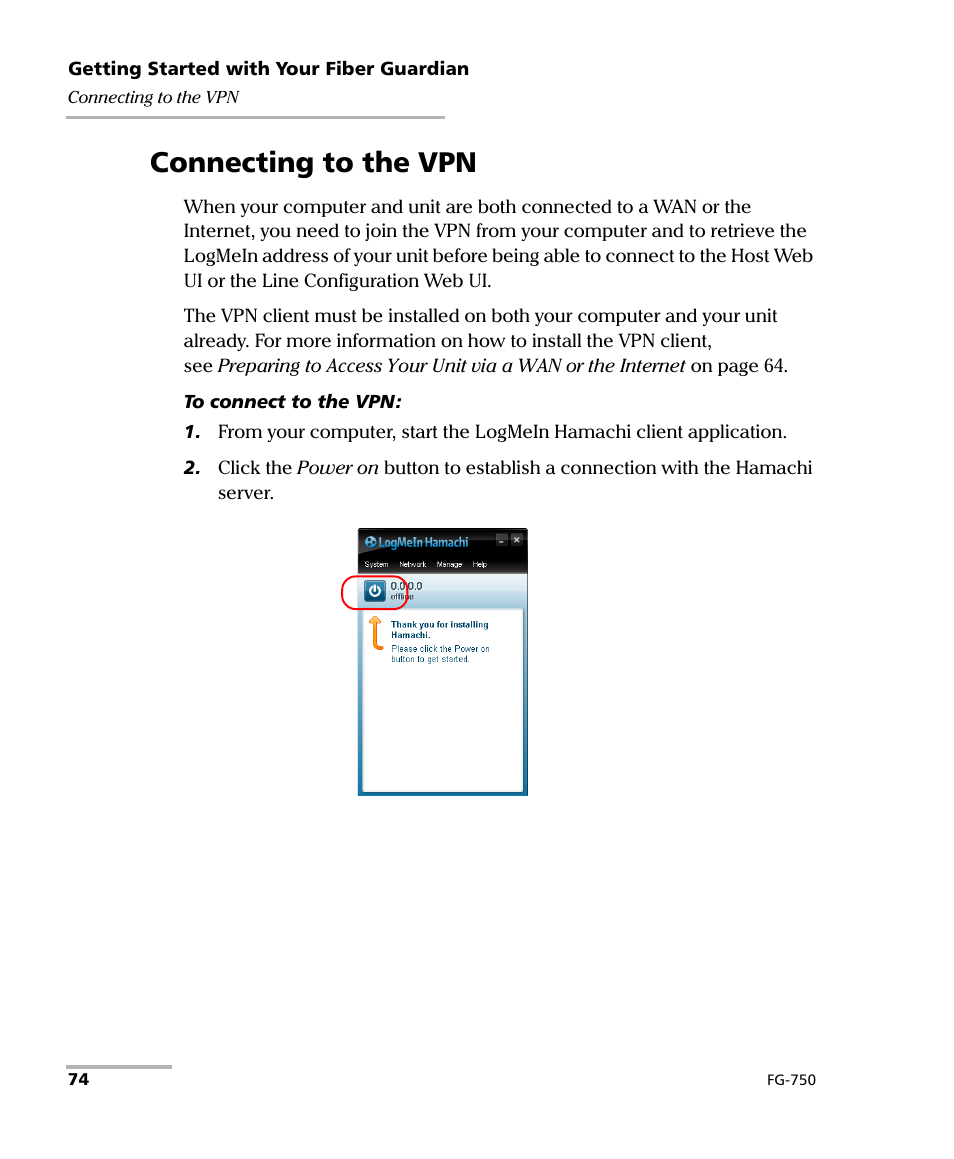 Connecting to the vpn | EXFO FG-750 User Manual | Page 88 / 338