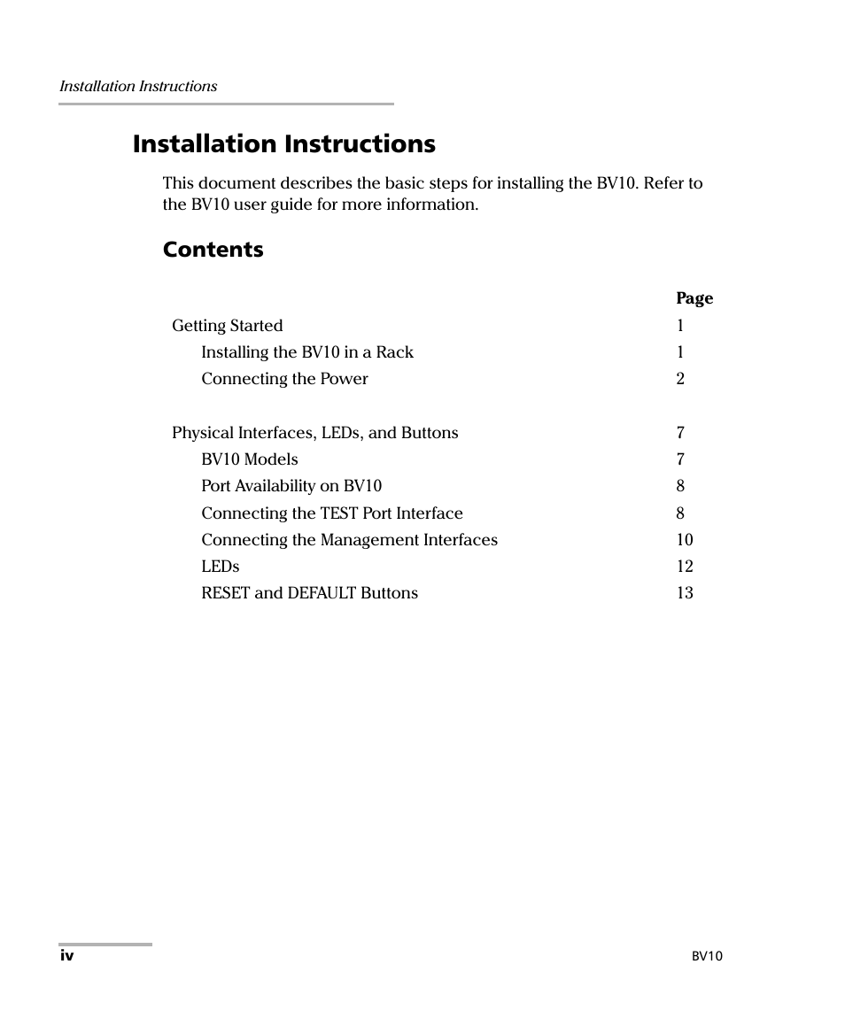 EXFO BV10 Performance Endpoint Unit User Manual | Page 4 / 18