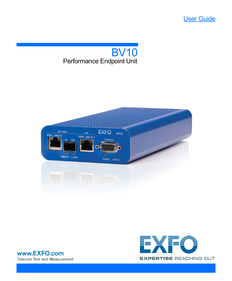 EXFO BV10 Performance Endpoint Unit User Manual | 116 pages