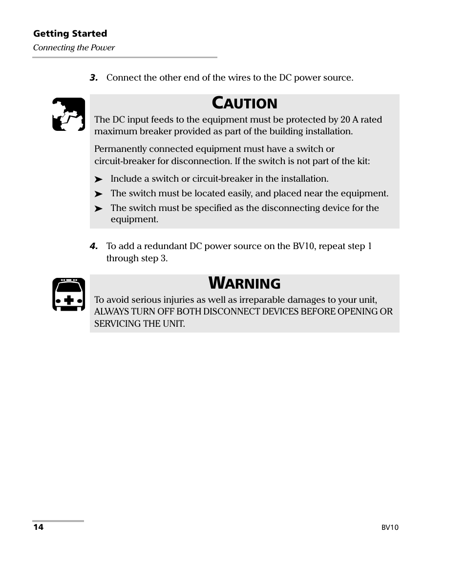 Aution, Arning | EXFO BV10 Performance Endpoint Unit User Manual | Page 20 / 116