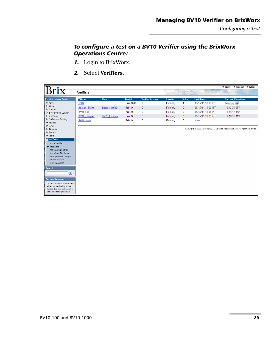 EXFO BV10 Performance Endpoint Unit User Manual | Page 31 / 116