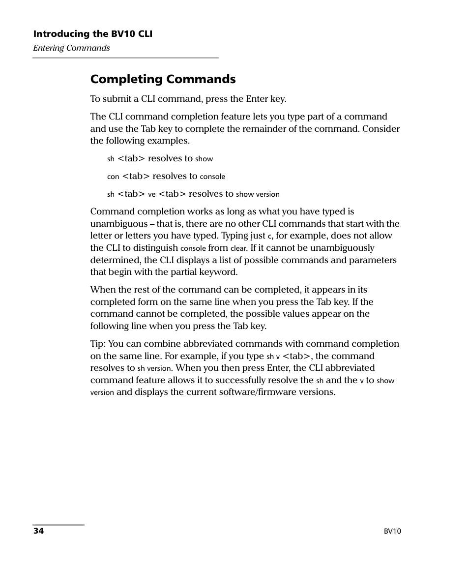 Completing commands | EXFO BV10 Performance Endpoint Unit User Manual | Page 40 / 116