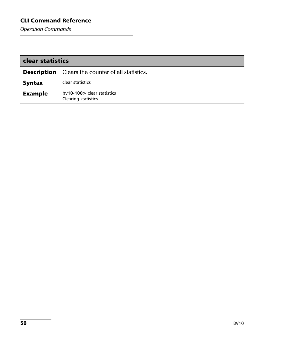 Clear statistics | EXFO BV10 Performance Endpoint Unit User Manual | Page 56 / 116