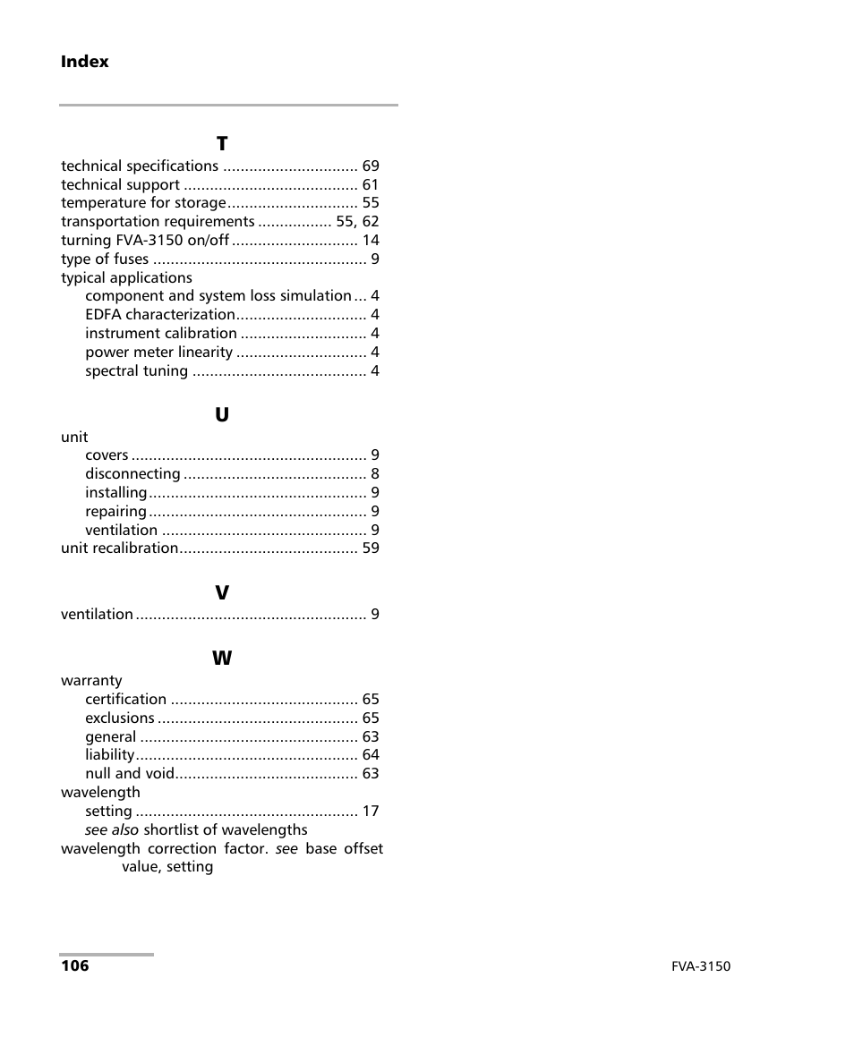 EXFO FVA-3150 Variable Attenuator User Manual | Page 112 / 115