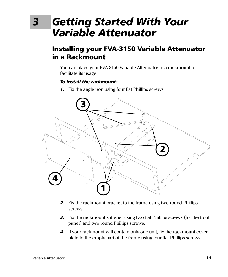 3 getting started with your variable attenuator, 3getting started with your variable attenuator | EXFO FVA-3150 Variable Attenuator User Manual | Page 17 / 115