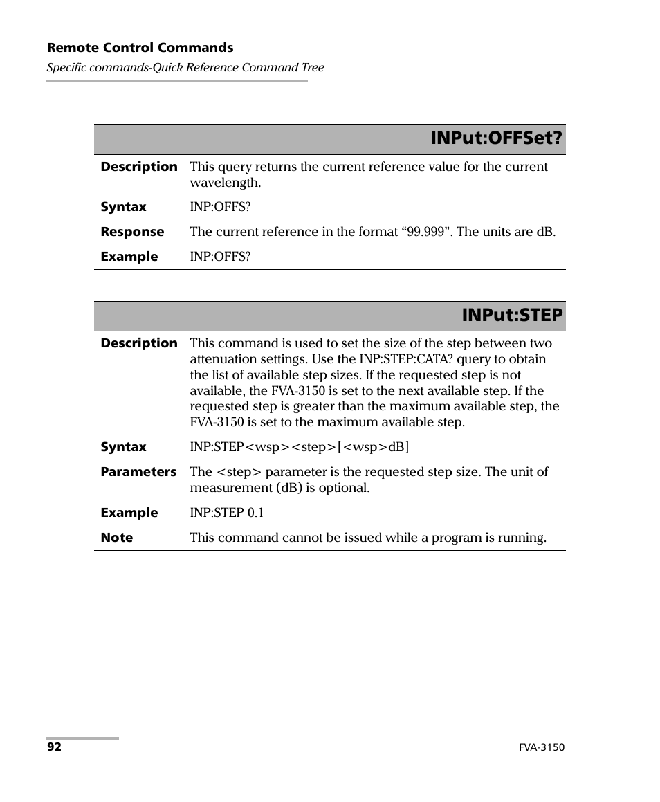 Input:offset, Input:step | EXFO FVA-3150 Variable Attenuator User Manual | Page 98 / 115