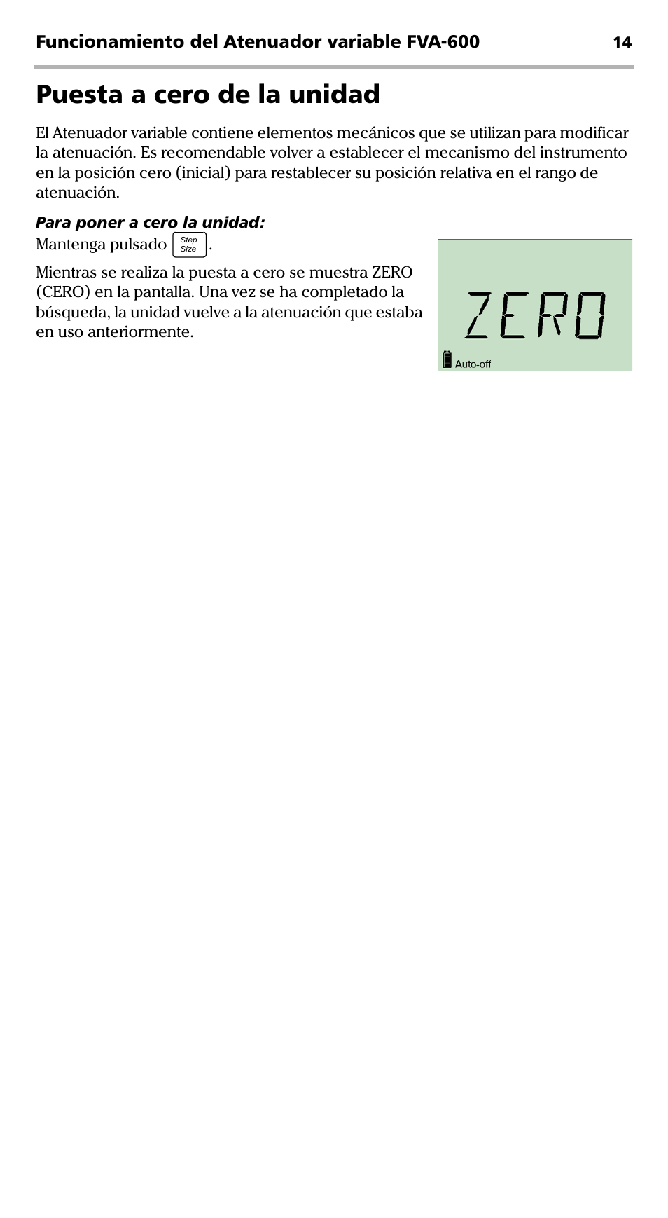 Puesta a cero de la unidad | EXFO FVA-600 User Manual | Page 126 / 215