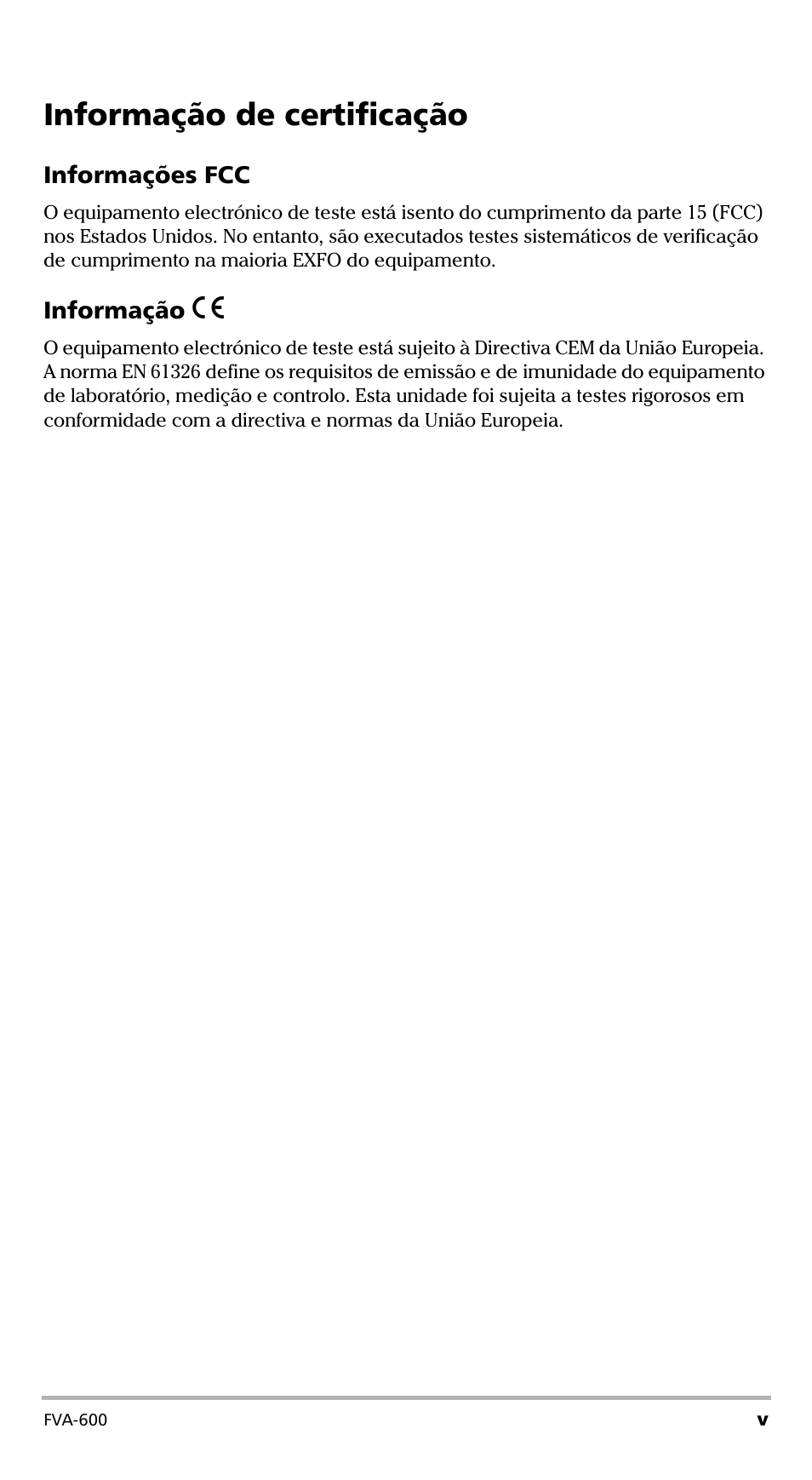 Informação de certificação | EXFO FVA-600 User Manual | Page 147 / 215