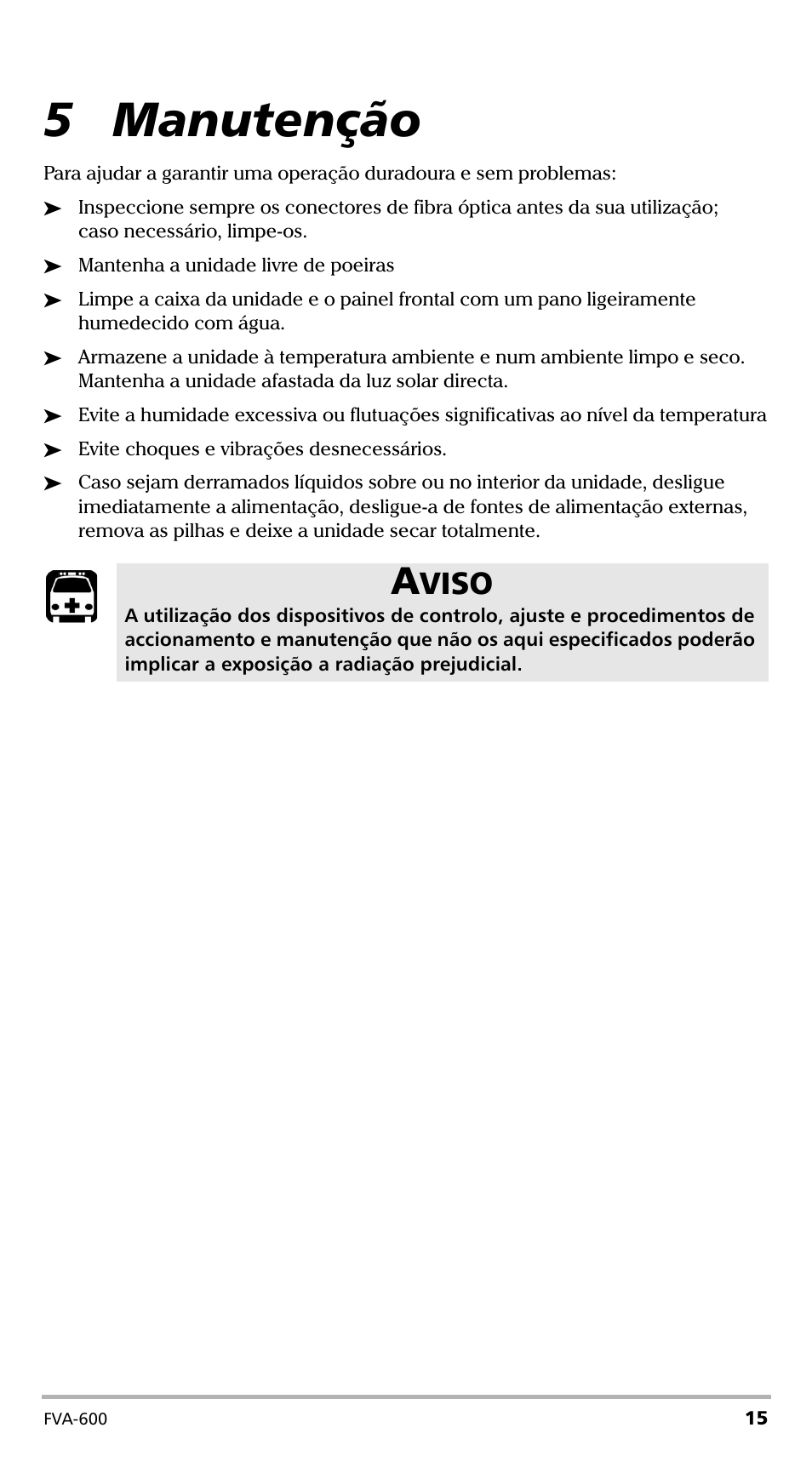 5 manutenção, Viso | EXFO FVA-600 User Manual | Page 163 / 215