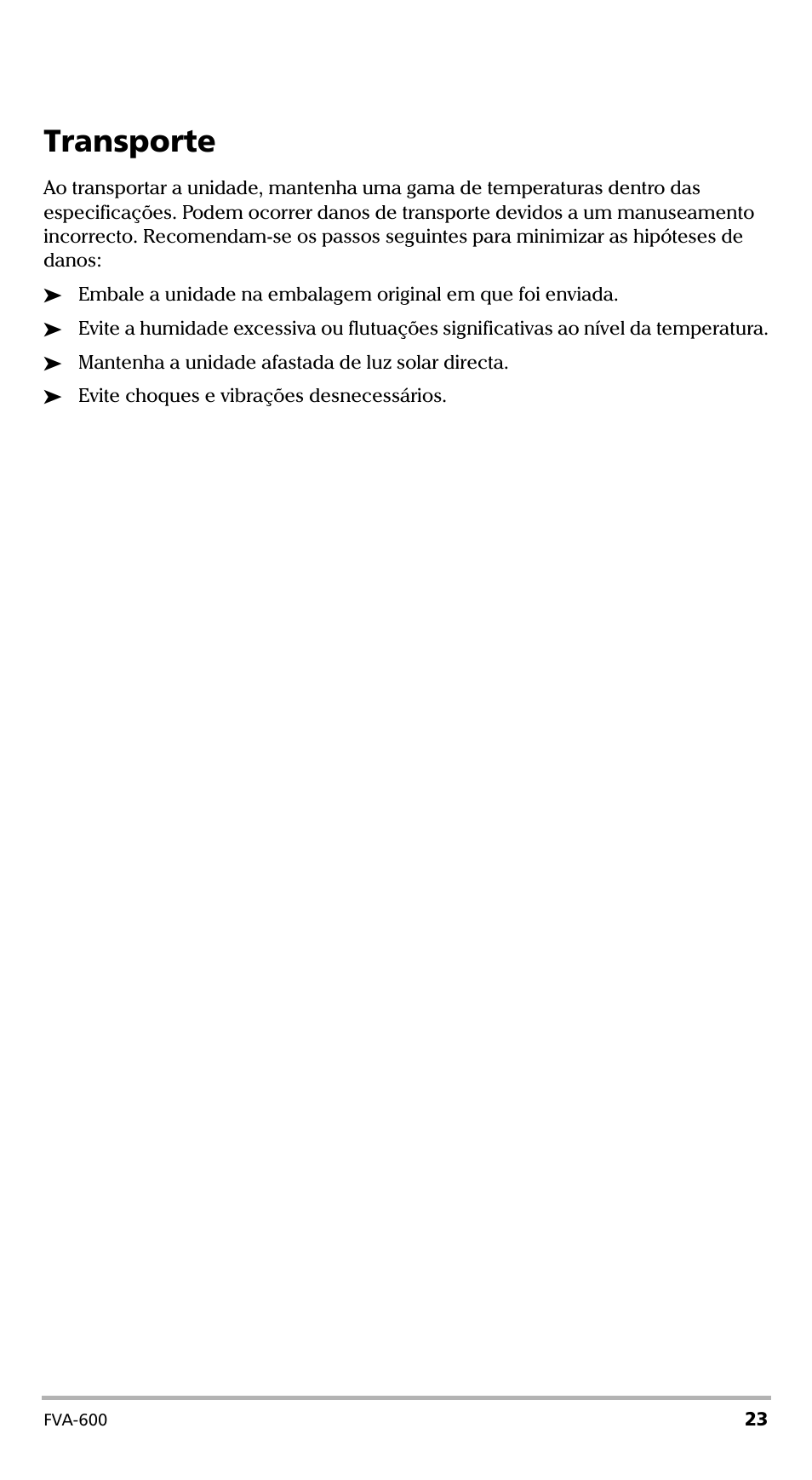 Transporte | EXFO FVA-600 User Manual | Page 171 / 215