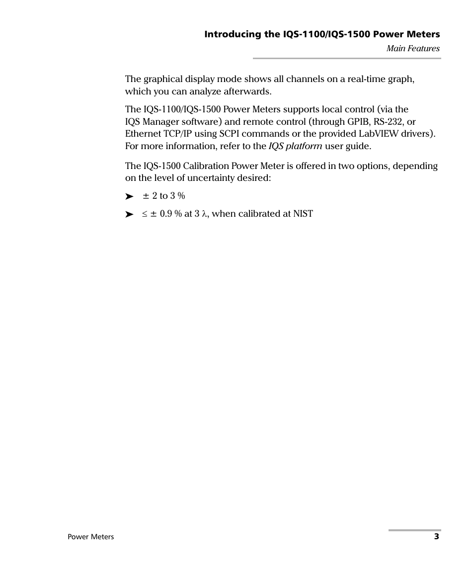 EXFO IQS-1500 Power Meters for IQS-500/600 User Manual | Page 11 / 172