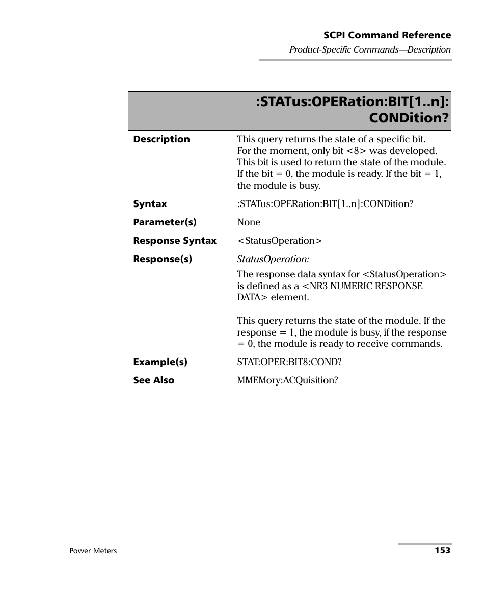 Status:operation:bit[1..n]: condition | EXFO IQS-1500 Power Meters for IQS-500/600 User Manual | Page 161 / 172