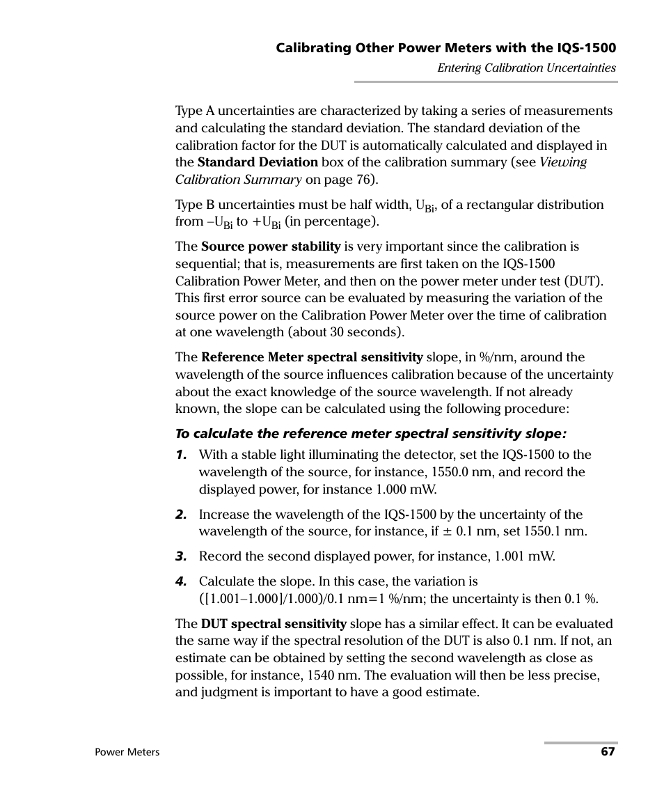 EXFO IQS-1500 Power Meters for IQS-500/600 User Manual | Page 75 / 172