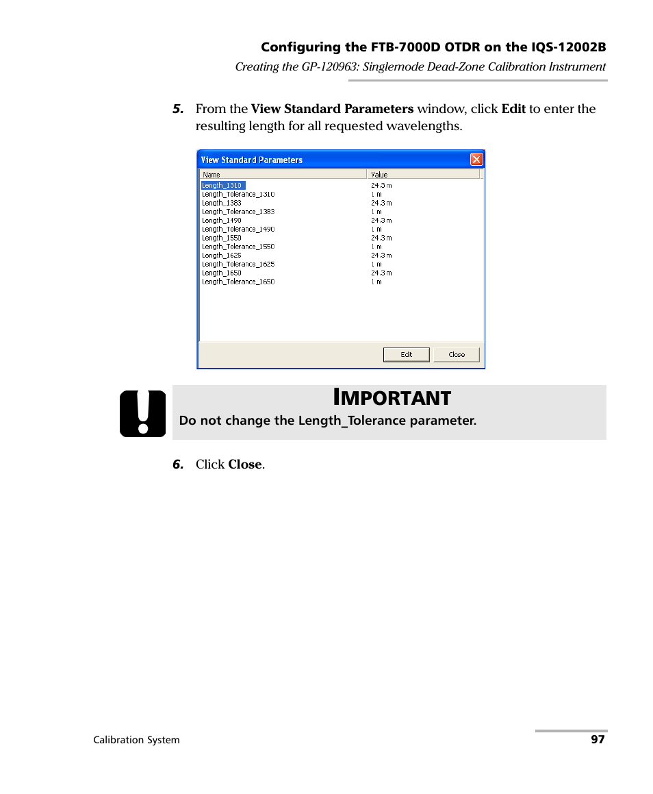 Mportant | EXFO IQS-12002B Calibration System User Manual | Page 101 / 108