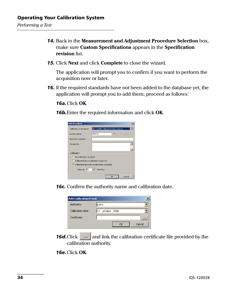 EXFO IQS-12002B Calibration System User Manual | Page 38 / 108