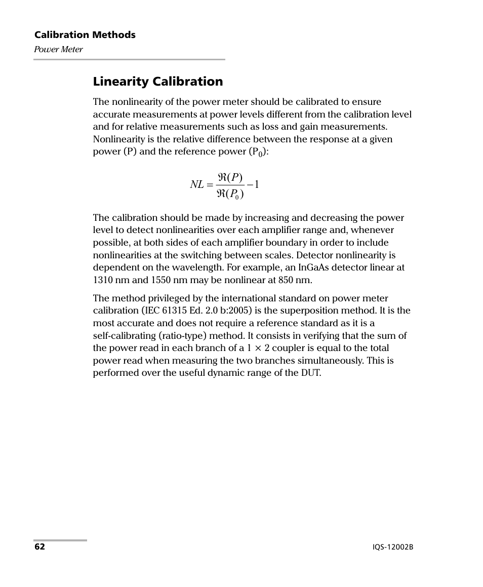 Linearity calibration | EXFO IQS-12002B Calibration System User Manual | Page 66 / 108