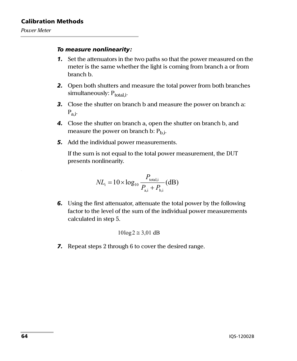 Db) log 10 | EXFO IQS-12002B Calibration System User Manual | Page 68 / 108