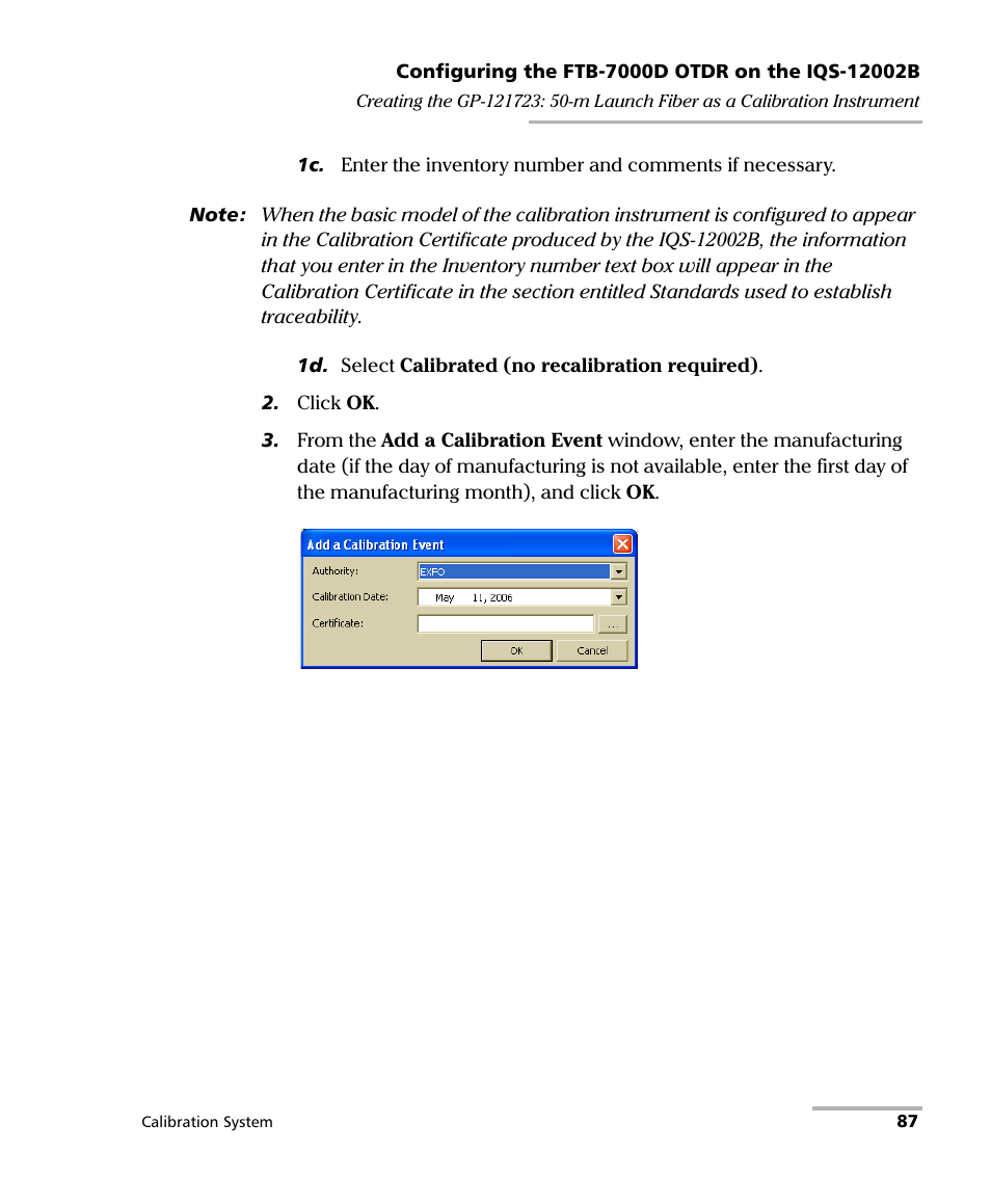 EXFO IQS-12002B Calibration System User Manual | Page 91 / 108