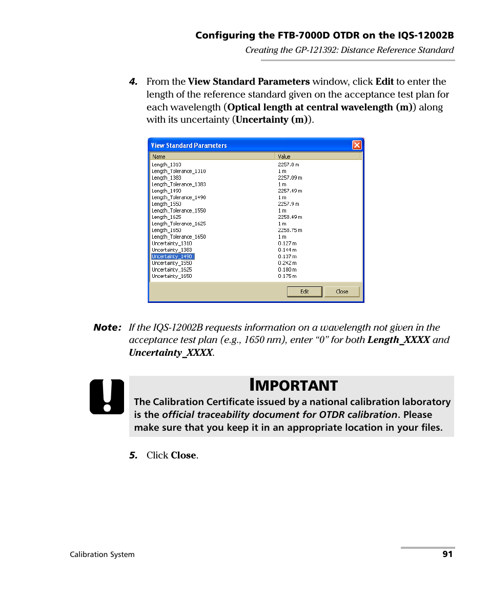 Mportant | EXFO IQS-12002B Calibration System User Manual | Page 95 / 108