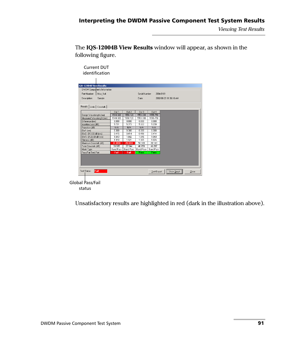 EXFO IQS-12004B DWDM Passive Component Test System for IQS-500 User Manual | Page 103 / 437