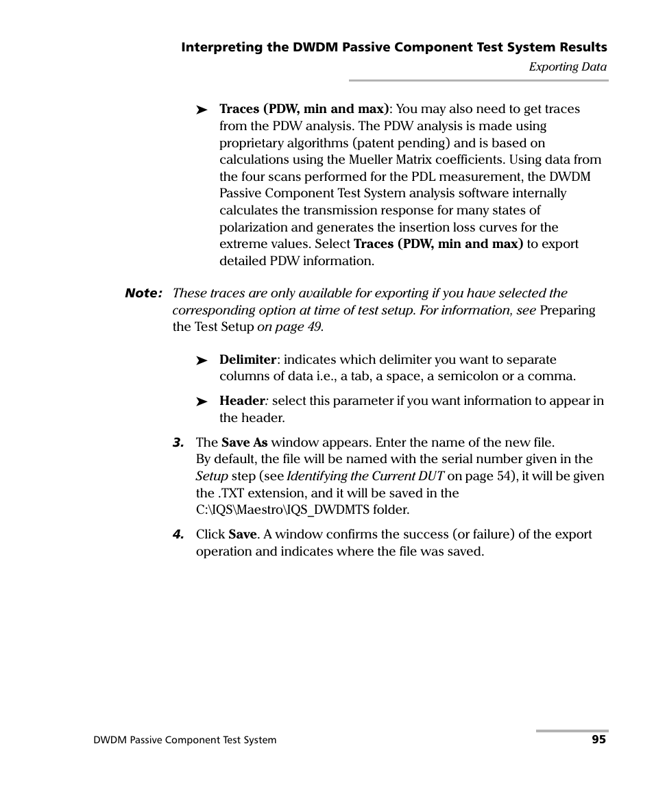 EXFO IQS-12004B DWDM Passive Component Test System for IQS-500 User Manual | Page 107 / 437