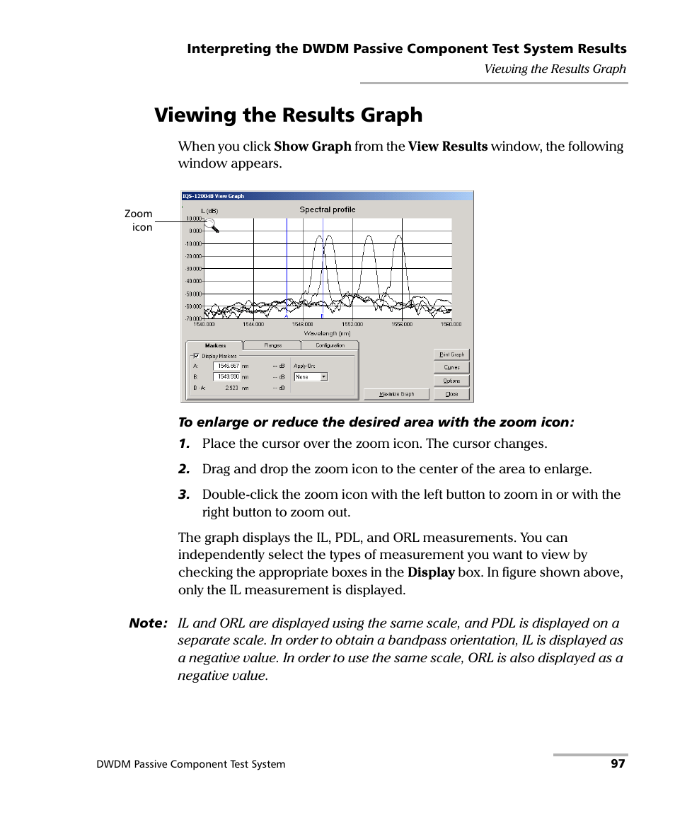 Viewing the results graph | EXFO IQS-12004B DWDM Passive Component Test System for IQS-500 User Manual | Page 109 / 437