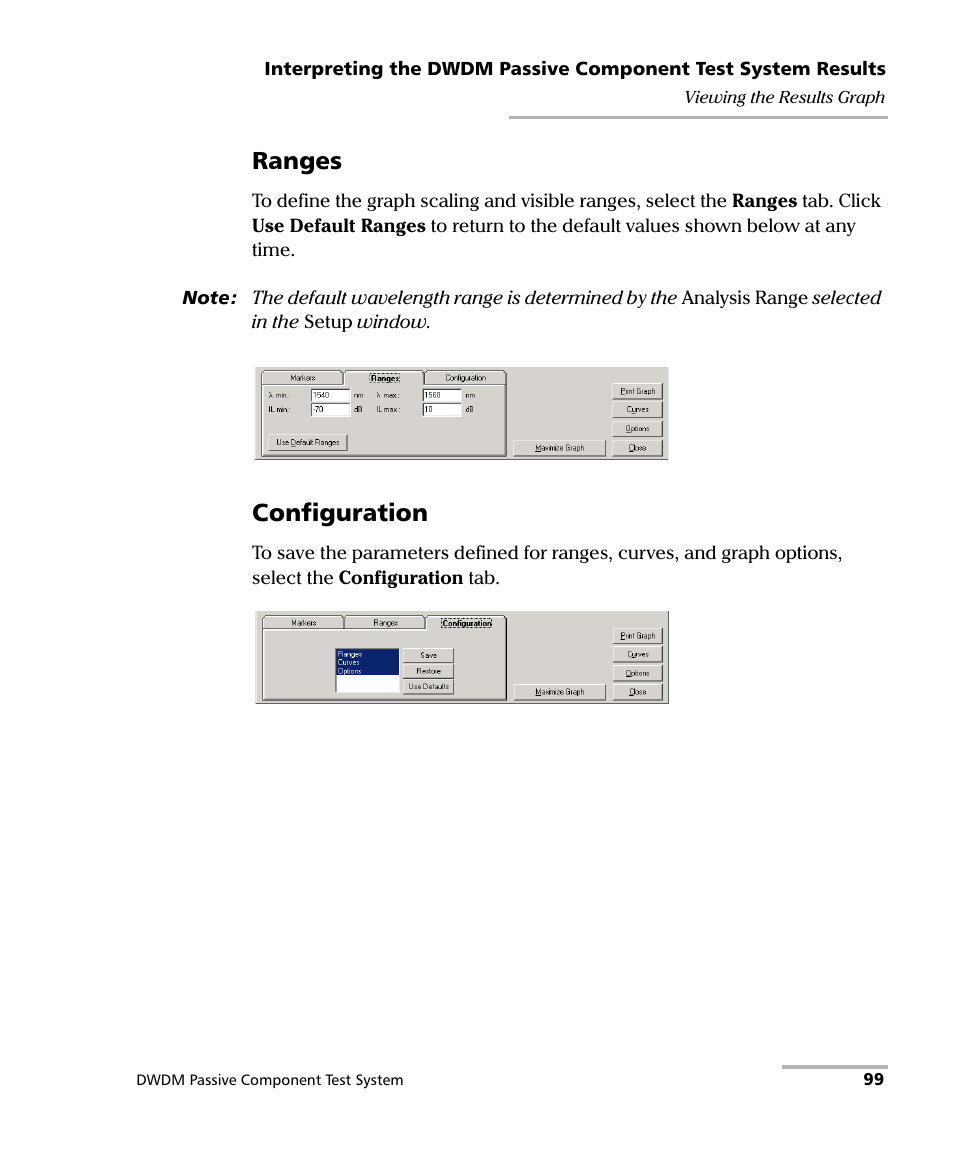 Ranges, Configuration | EXFO IQS-12004B DWDM Passive Component Test System for IQS-500 User Manual | Page 111 / 437