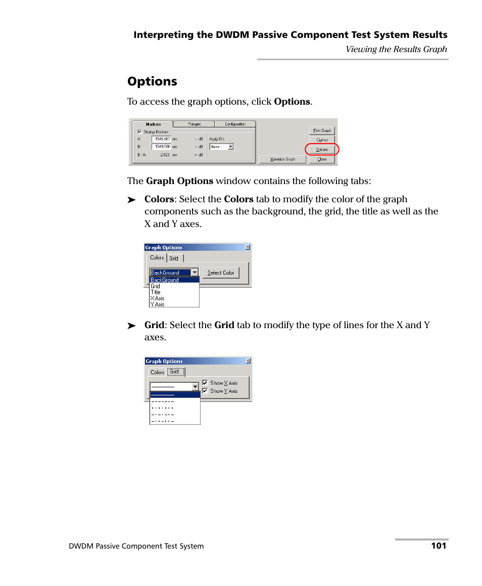 Options | EXFO IQS-12004B DWDM Passive Component Test System for IQS-500 User Manual | Page 113 / 437