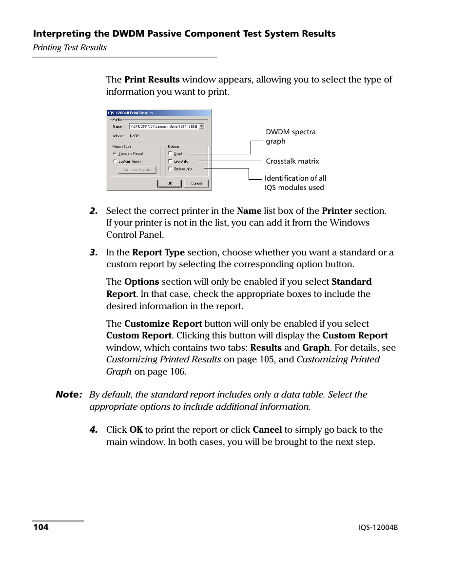 EXFO IQS-12004B DWDM Passive Component Test System for IQS-500 User Manual | Page 116 / 437