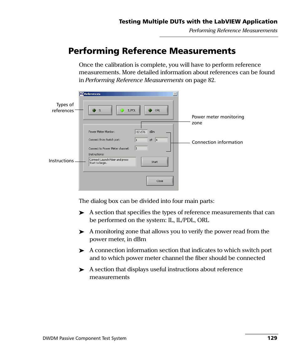 Performing reference measurements | EXFO IQS-12004B DWDM Passive Component Test System for IQS-500 User Manual | Page 141 / 437
