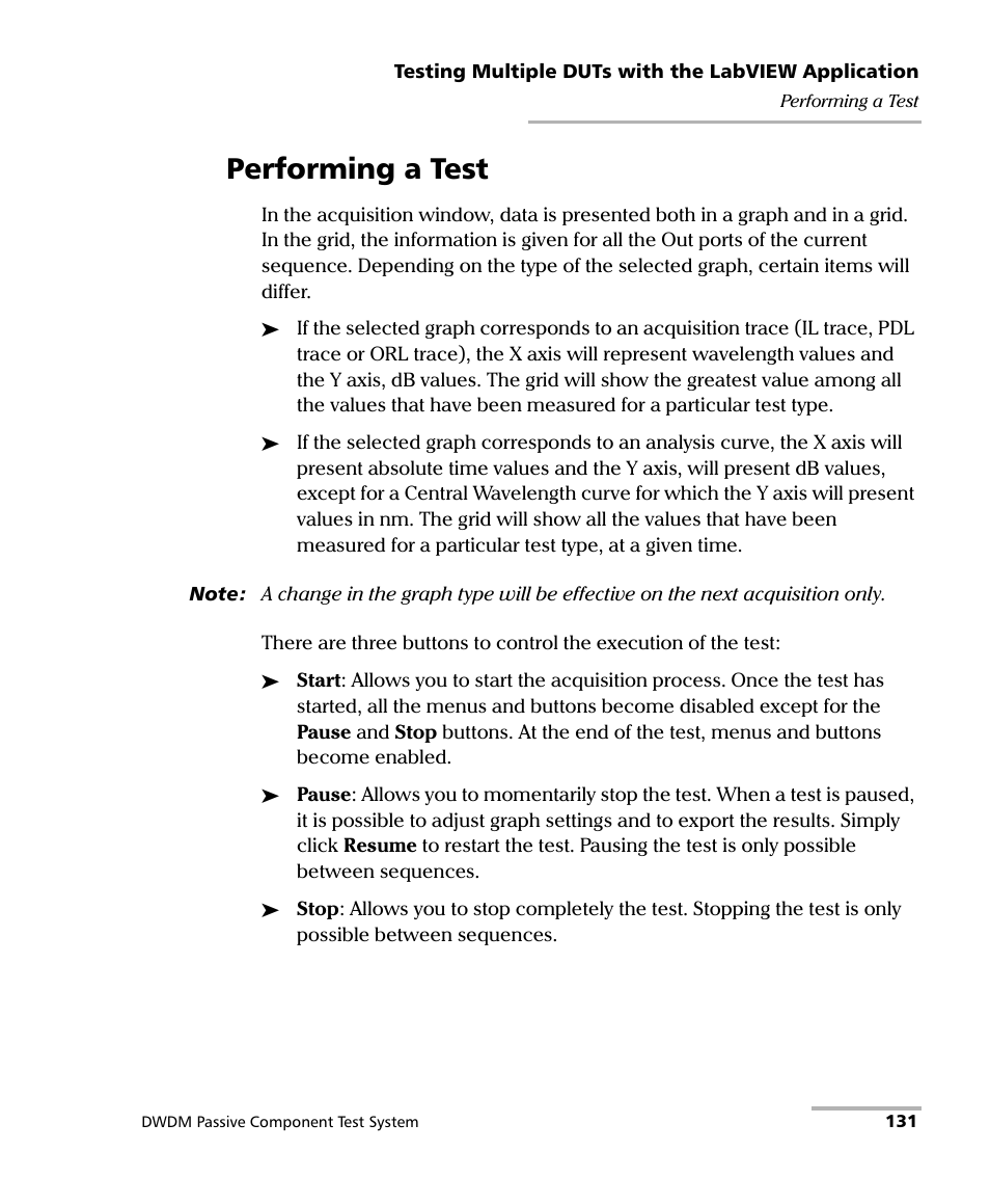 Performing a test | EXFO IQS-12004B DWDM Passive Component Test System for IQS-500 User Manual | Page 143 / 437