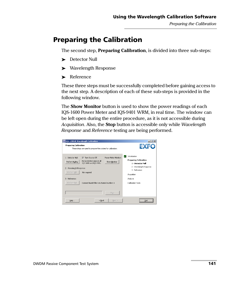 Preparing the calibration | EXFO IQS-12004B DWDM Passive Component Test System for IQS-500 User Manual | Page 153 / 437