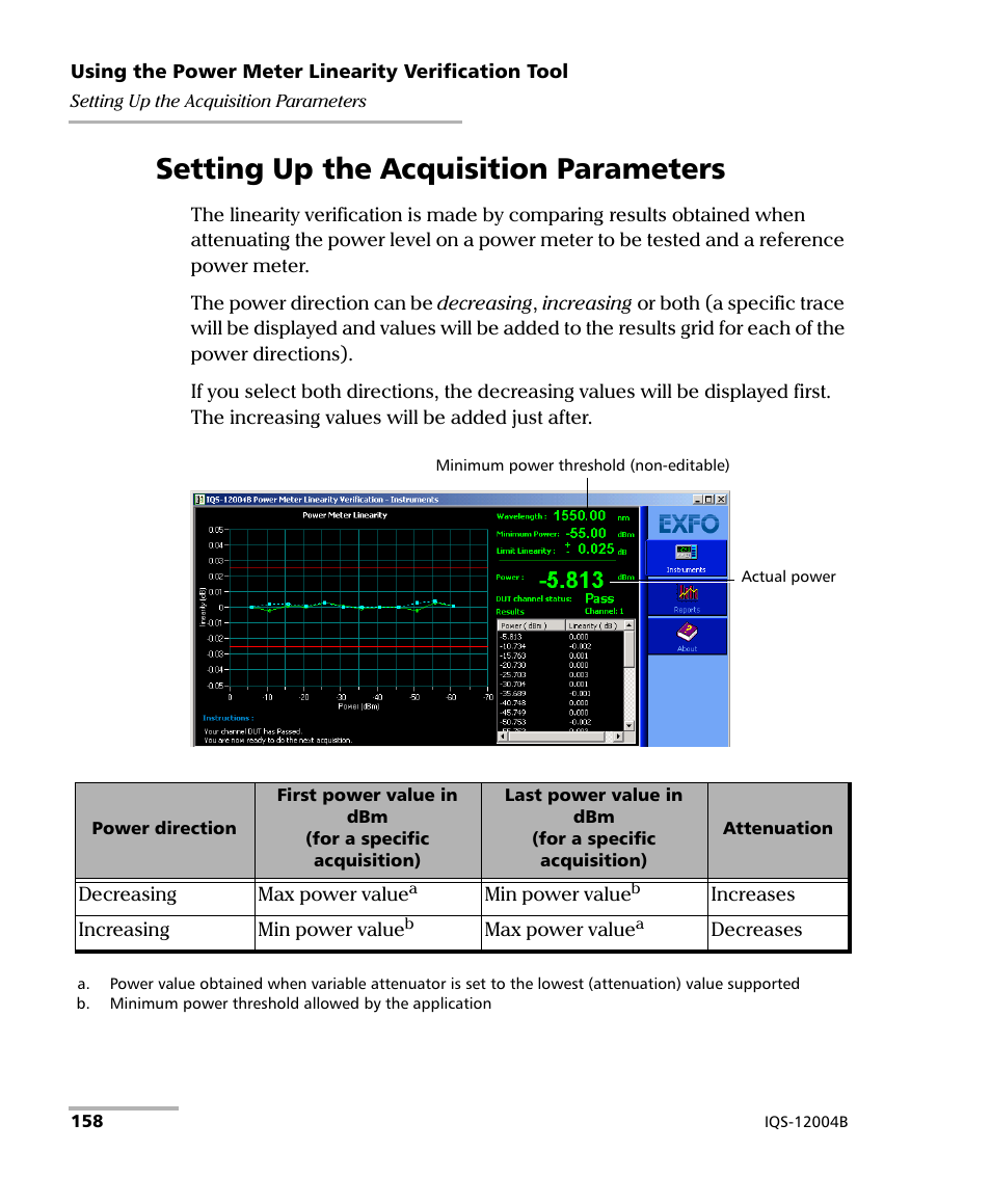 Setting up the acquisition parameters | EXFO IQS-12004B DWDM Passive Component Test System for IQS-500 User Manual | Page 170 / 437