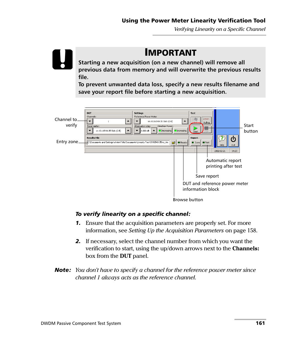 Mportant | EXFO IQS-12004B DWDM Passive Component Test System for IQS-500 User Manual | Page 173 / 437