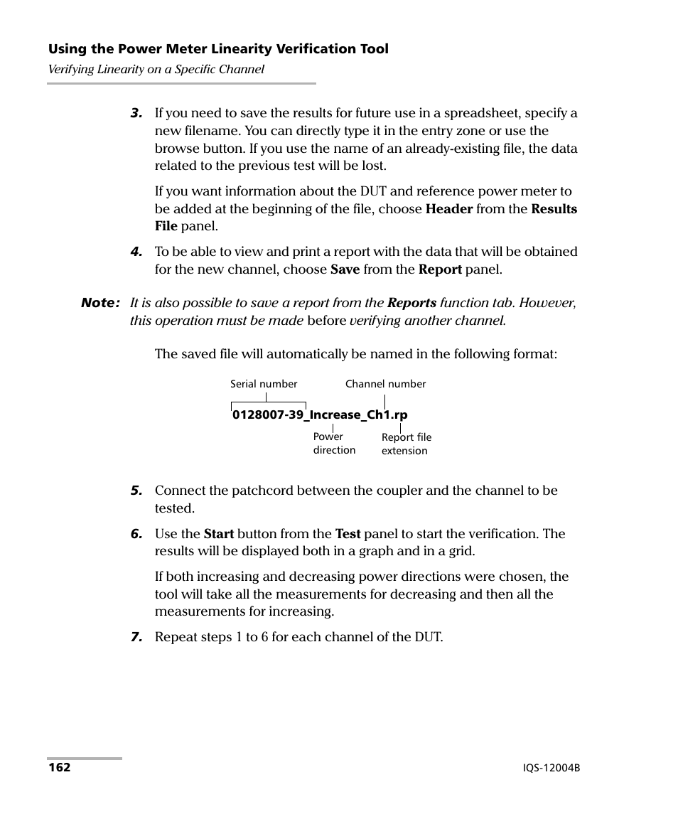 EXFO IQS-12004B DWDM Passive Component Test System for IQS-500 User Manual | Page 174 / 437