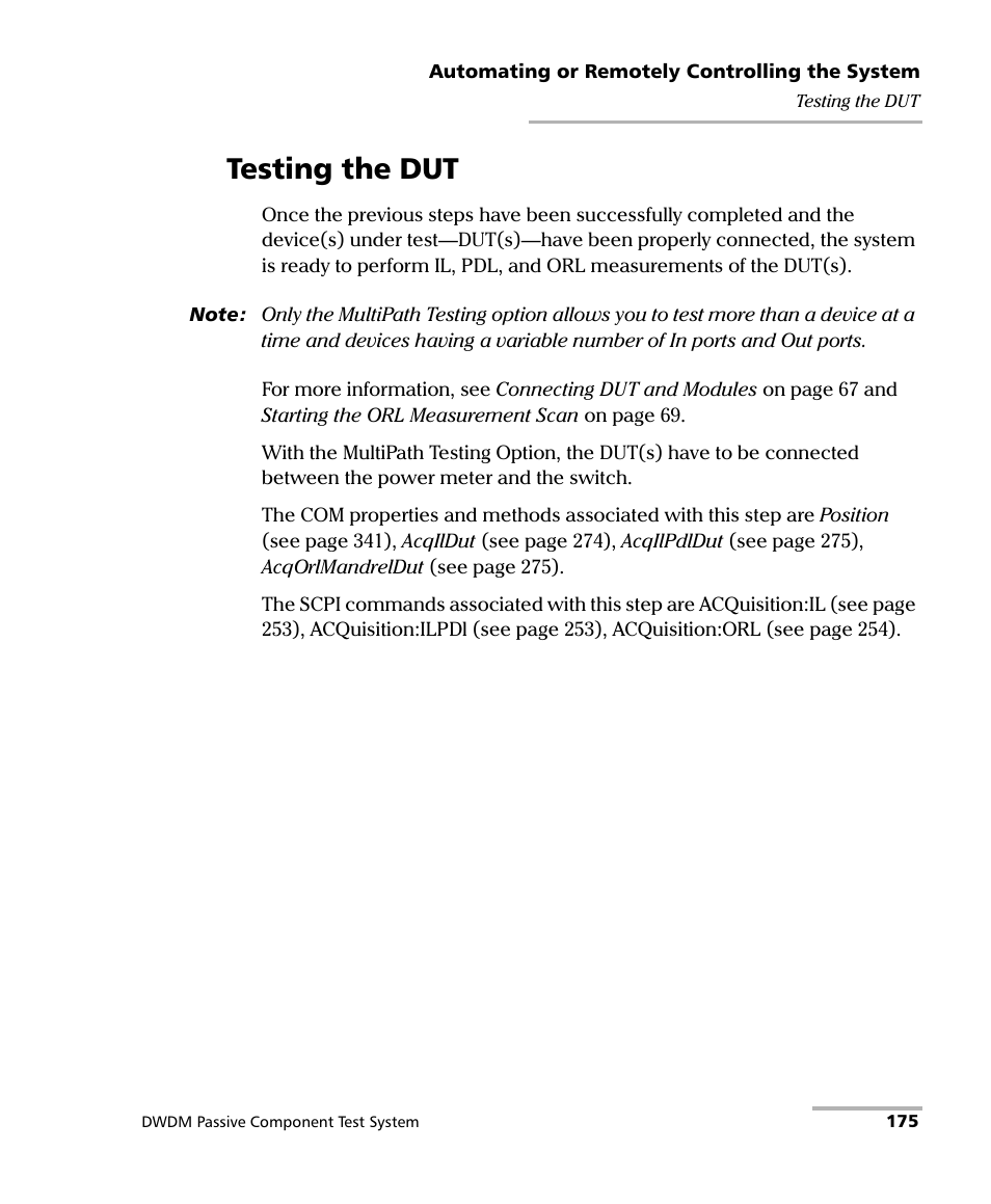Testing the dut | EXFO IQS-12004B DWDM Passive Component Test System for IQS-500 User Manual | Page 187 / 437