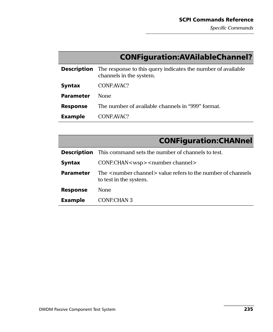 Configuration:availablechannel, Configuration:channel | EXFO IQS-12004B DWDM Passive Component Test System for IQS-500 User Manual | Page 247 / 437