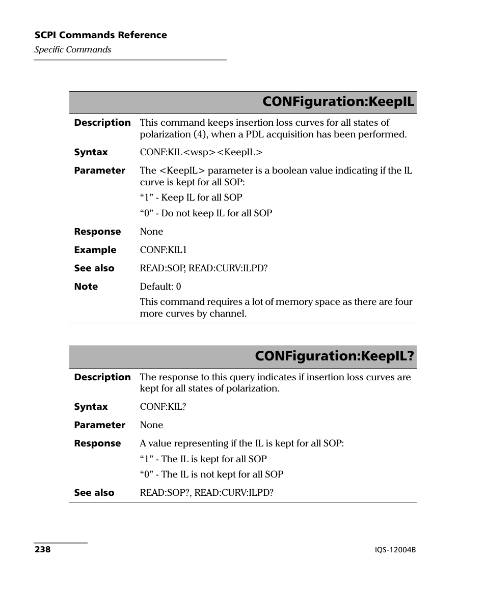 Configuration:keepil | EXFO IQS-12004B DWDM Passive Component Test System for IQS-500 User Manual | Page 250 / 437