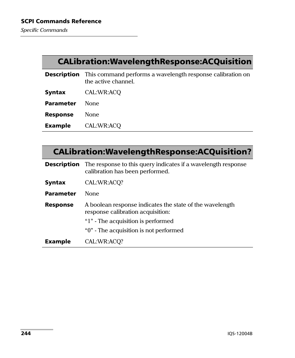 Calibration:wavelengthresponse:acquisition | EXFO IQS-12004B DWDM Passive Component Test System for IQS-500 User Manual | Page 256 / 437