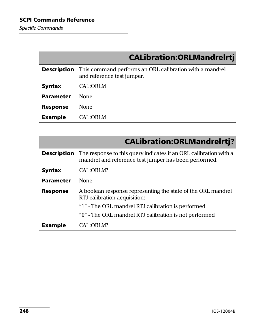 Calibration:orlmandrelrtj | EXFO IQS-12004B DWDM Passive Component Test System for IQS-500 User Manual | Page 260 / 437